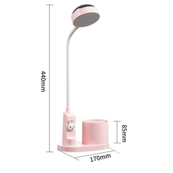Skrivebordslampe til børn, skrivebordslampe med penneholder, automatisk farveskift
