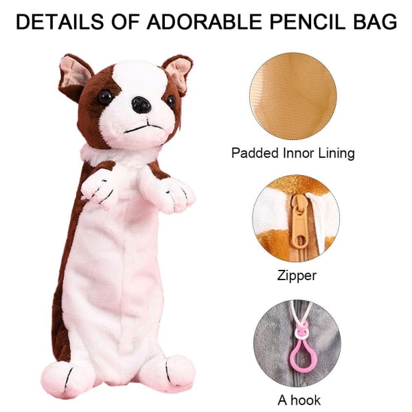 Pencil Case Plys Hund Pencil Case Blød Dyr Stationery Form 4