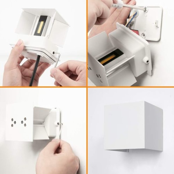 LED væglampe indendørs/udendørs 12W 2-delt udendørs væglampe 3000K LED