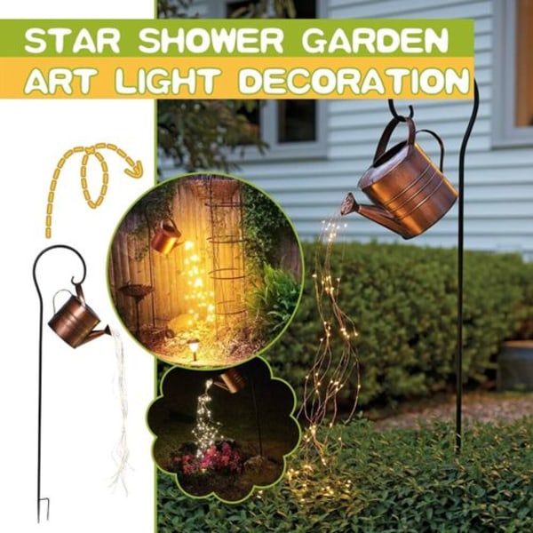 Vandfald formet Twinkle Fairy Lights, havevandkande