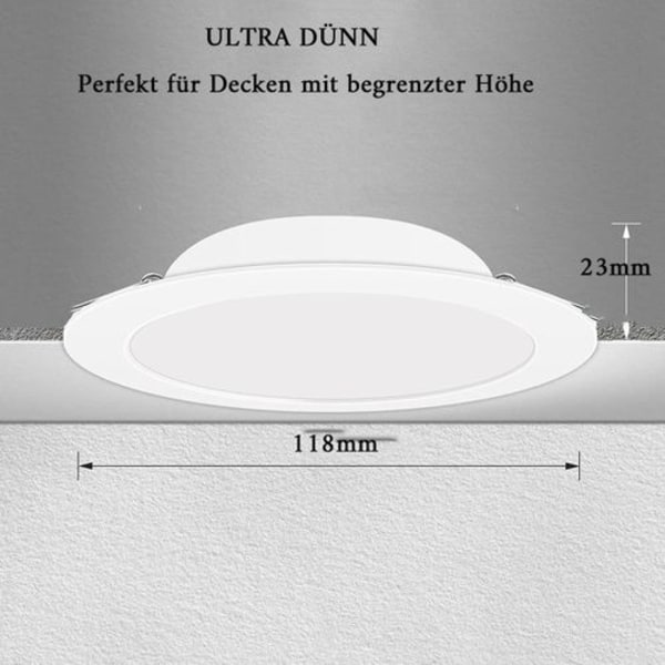LED-upotettu spottivalo 230V ultraohut 15W kattovalaisimet 1200LM kylmä valkoinen 3000K Slim