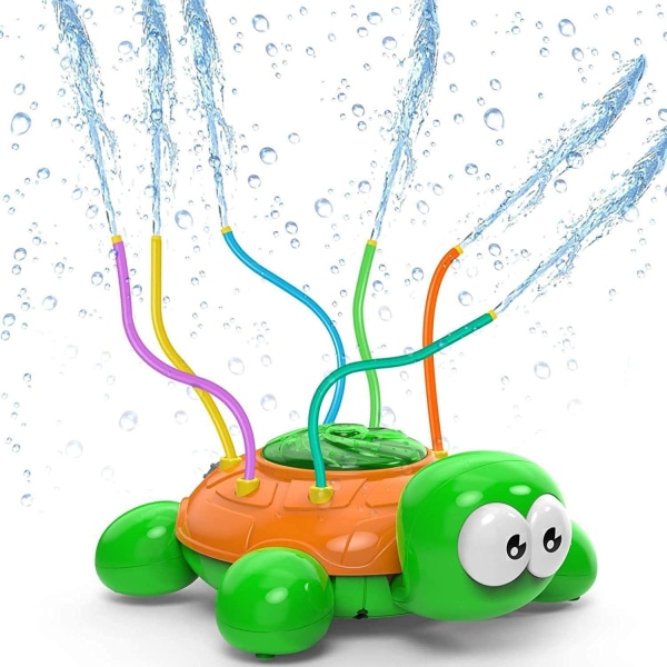 Barns sprinkler leksak, sköldpadda form roterande sprinkler utomhus