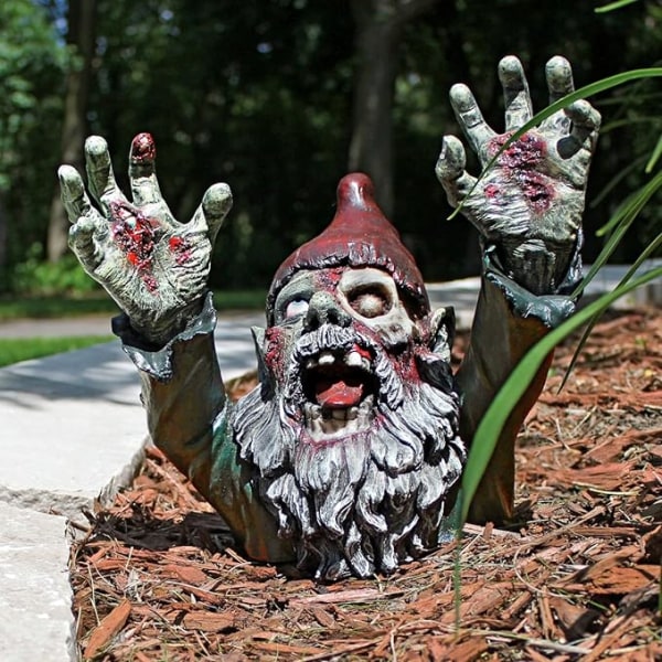 Zombie Garden Graveyard Statue, gotisk dekorasjon, Dverg Zombie