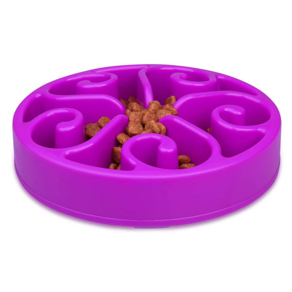 Hunde-/katte-anti-gluttony skål blå og lilla