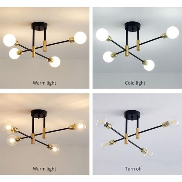 Retro taklampe, E26 industriell taklampe, 70 cm diameter, for