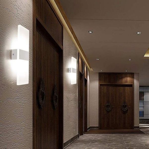 Klighten 2 st vägglampa LED inomhus 12W vägglampa akryl väggbelysning