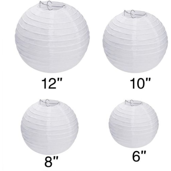 Lihao Papperslykta Lampskärm Bröllopsdekoration Papperslykta Vit (10