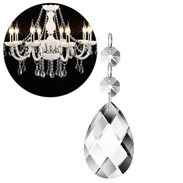 24 stycken) 38mm droppformad kristallhänge kristallglas ljuskrona prisma