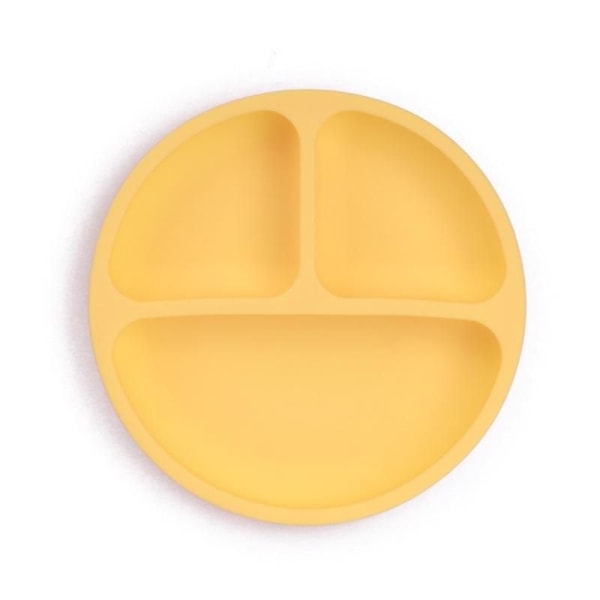Lasten astiasto Baby silikoni-imukuppikulho Baby hymylautanen set Smile Face Baby set Lasten lautanen (keltainen)
