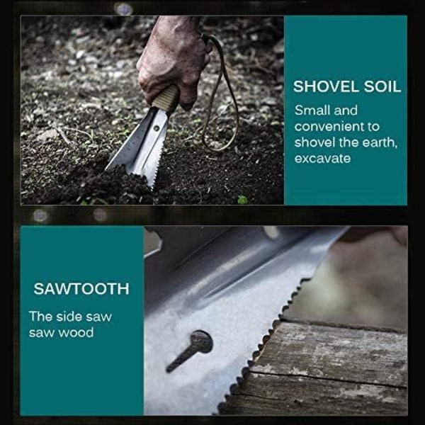 Trädgårdsgrävningsverktyg, portabel trädgårdsspade i metall, mini rostfritt stål