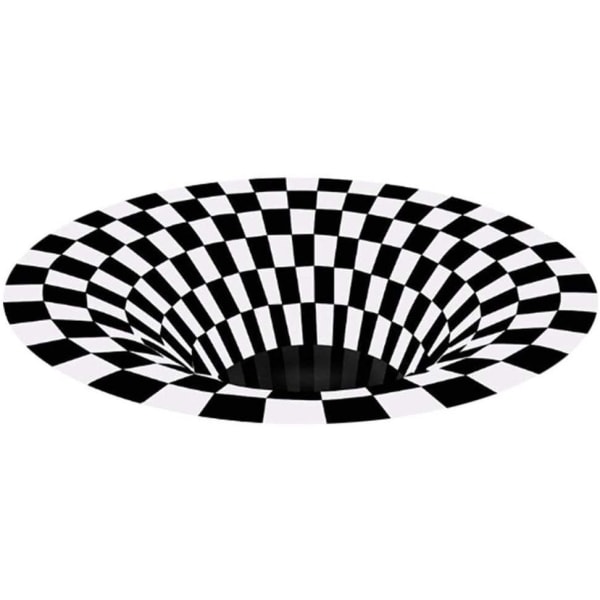 Rund matta ¨ c 3D-matta optisk illusion Durbale anti-halk golvmatta fleece
