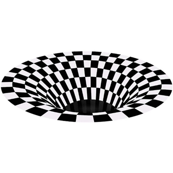 Rund Matta ¨C 3D Matta Optisk Illusion Durbale Antihalkmatta Fleece