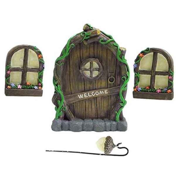 Elf Dörr Kit Trädgård Feer och Elf Dörrar Miniatyr Fe Träd Dekorationer