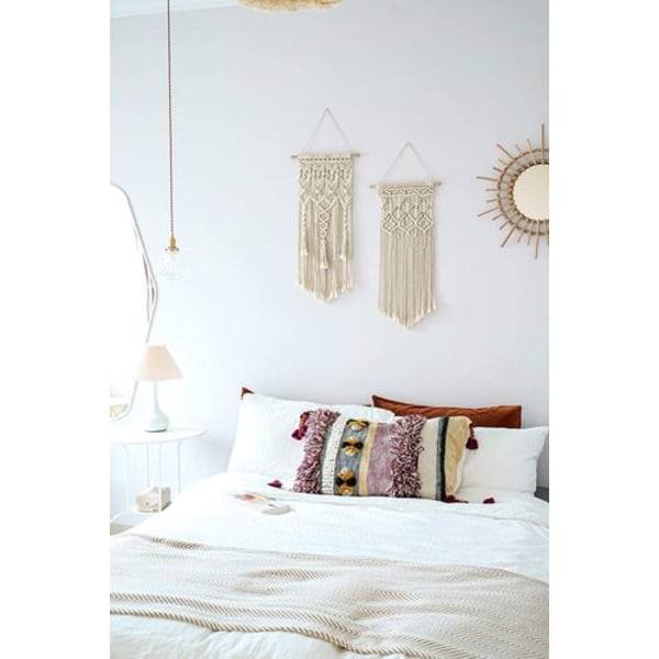 Seinälle ripustettava boho-tyyliin seinävaate, kudottu geometrinen seinätaide