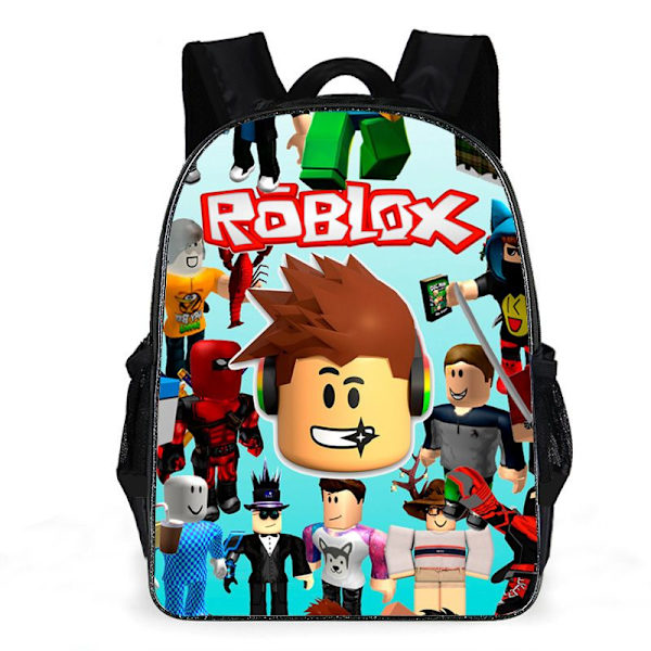 Roblox ryggsäck för grundskolan och gymnasiet, skolväska för barn, ryggsäck-D6 ROBLOX ensidig 09- 16 tum