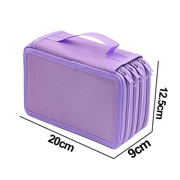 Värikynä, kynäkotelo 4 osastolla, 4-kerroksinen kynäkotelo, violetti