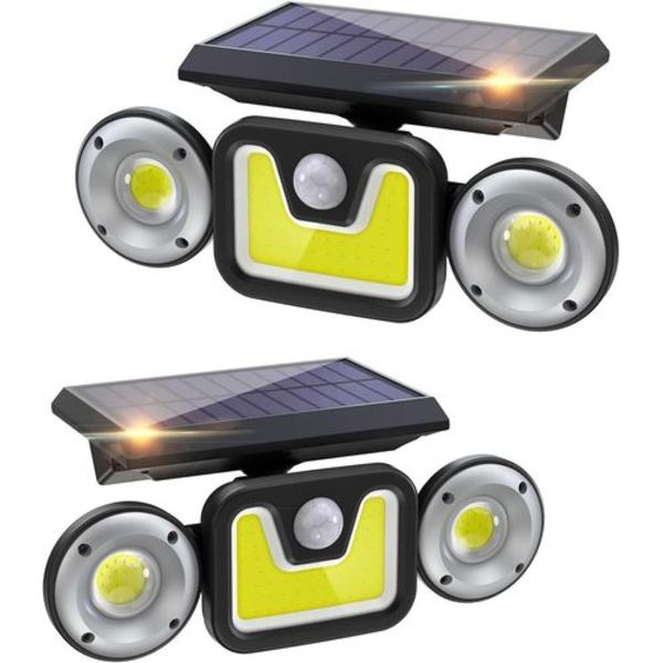 Solcellelamper for utendørs bruk med bevegelsessensor, IP65 vanntett, 3 moduser