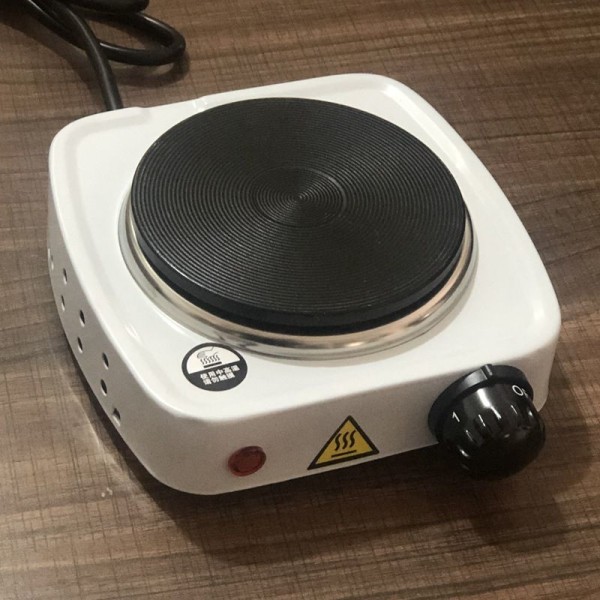 Mini riskoger Elektrisk kogeplade Enkelthoved Elektrisk riskogergryde Velegnet til Hot Pot madlavning (GB 220V, Hvid) 1 stk.