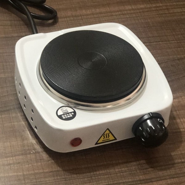 Mini riskoker elektrisk kokeplate enkelt hode elektrisk riskoker gryte egnet for varm gryte matlaging (GB 220V, hvit) 1 stk