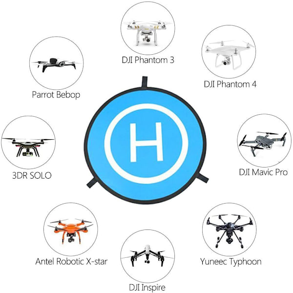 Drone Landing Pad, Universal Vandtæt D 75cm/30'' Bærbar Foldbar