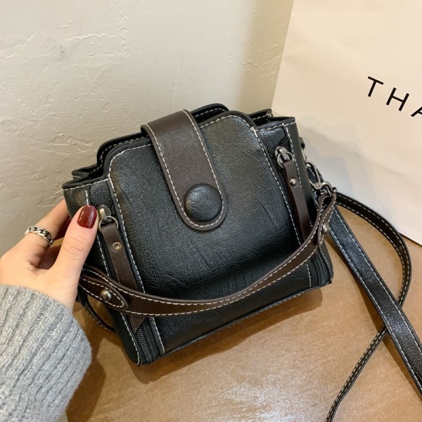 Mini Satchel Väska för Kvinnor Bredband Messenger Hink Väska