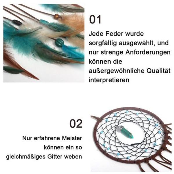 Drømmefanger Lys Håndlavede Fjer Blomster Drømmefanger DIY Dreamcatcher