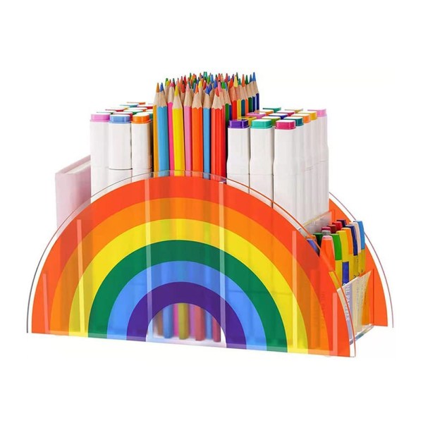 skrivebordsorganisator for barn, regnbuepennholder, blyantholder,