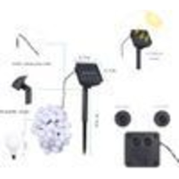 Solcellslampor utomhus Tomshine 50Leds, 6,9 meter julgransbelysning