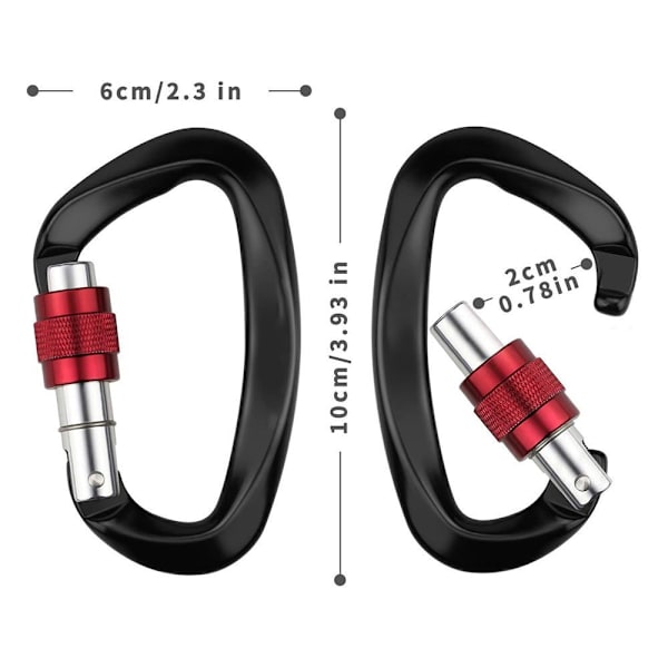 welltop karbinhake, aluminium, nyckelring, 25 KN karbinhake