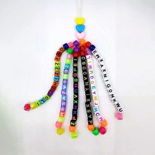 Lnvision 960 stykker 6 farver A til Z akryl terningperler, terning alfabet bogstav