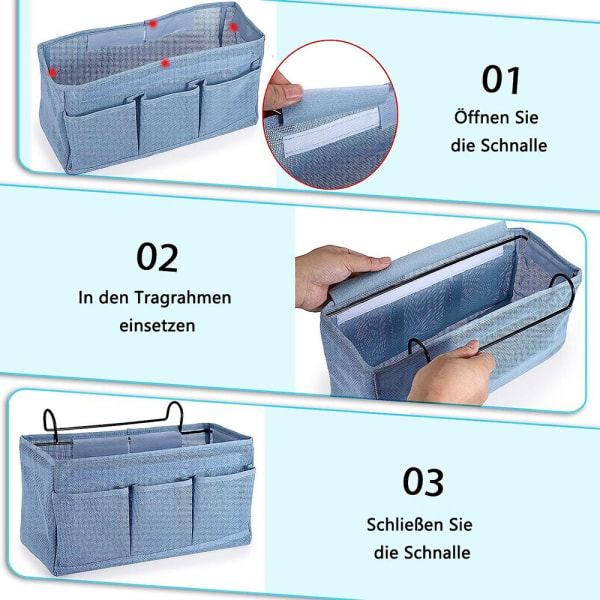 Nät sängbord hängande förvaring, sängväskor, korgar, sovsal,