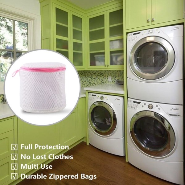 BH-vaskepose, gjenbrukbar vaskepose med glidelås, brukt