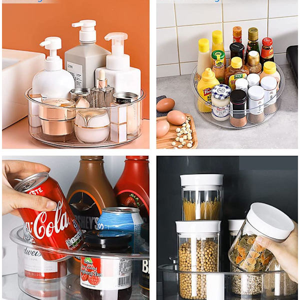 Set med 2 Lazy Susan skivspelare organiser 24 cm och 28 cm
