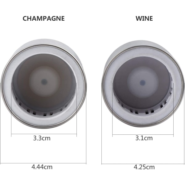 4 stk. vin- og champagnestoppere, rustfrit stål vinpropper