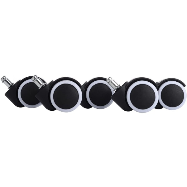 x harde gulvstøtter, svingbare stolruller, 11 mm / 48 mm, hjulsett for kontorstol