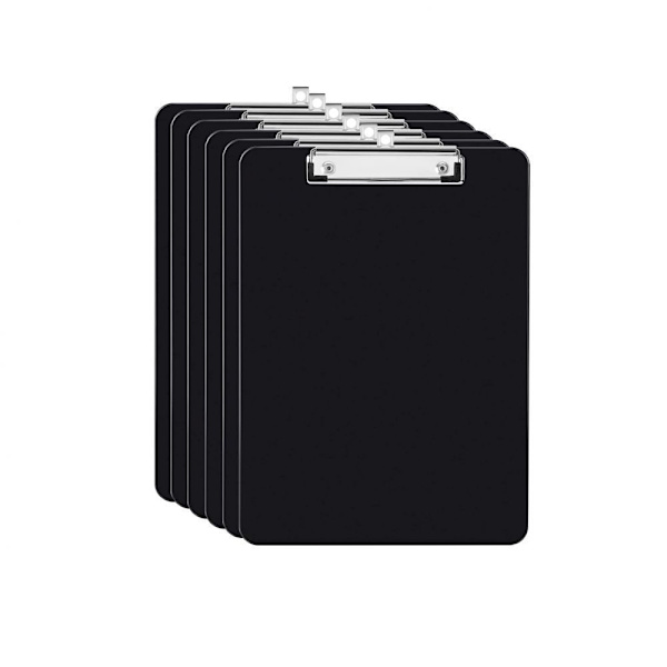 A4 klemmappe, 6 A4 klemmapper med gummibelagt metalclips, klemmappe,