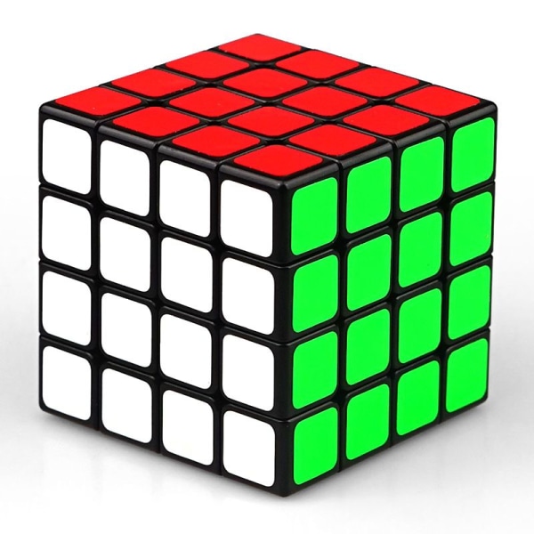 Speed ​​Black Base Rubikin kuutio 6-värinen palapeli Erikoisopetuslelu, 4x4 ilman tarroja