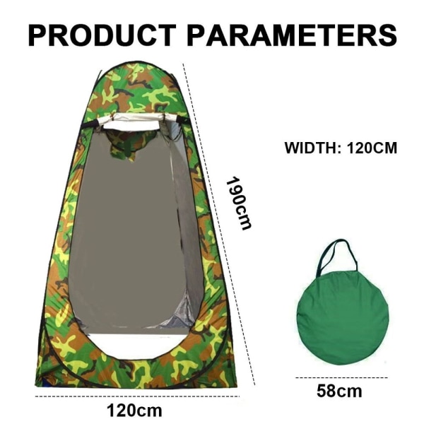 Pop Up-tält 75'' x 47'' x 47'', Camouflage Privacy-tält, utomhusduschtält, fa