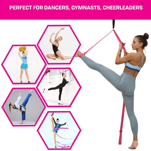 Benspreder stretching band yoga strop stretch band til ballet yoga dans rose red