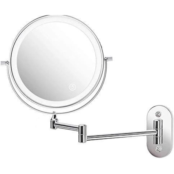 Zephbra kosmetisk spejl LED oplyst med 1X / 5X forstørrelse, dæmpbar
