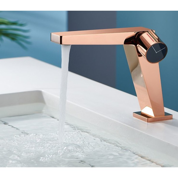 Full Copper Hot and Cold Basin Faucet -Rose Gold