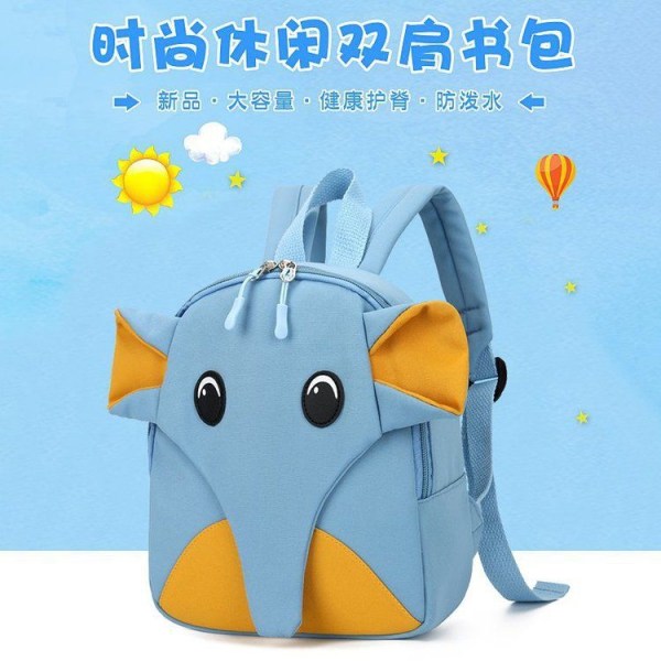 Student skolväska ny stil söt elefant barnväska dagis pojkar och flickor barns skolväska ryggsäck-orange- one size