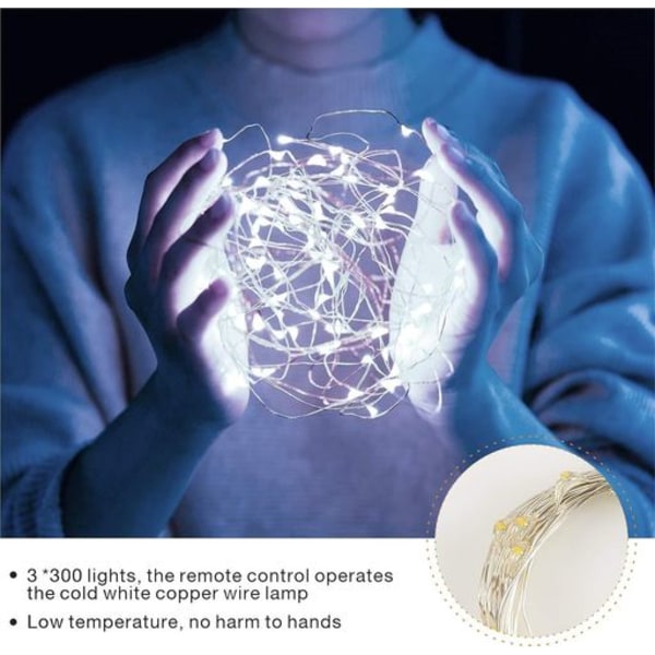 LED-ljusslinga, ljusgardin 300 LED USB vit
