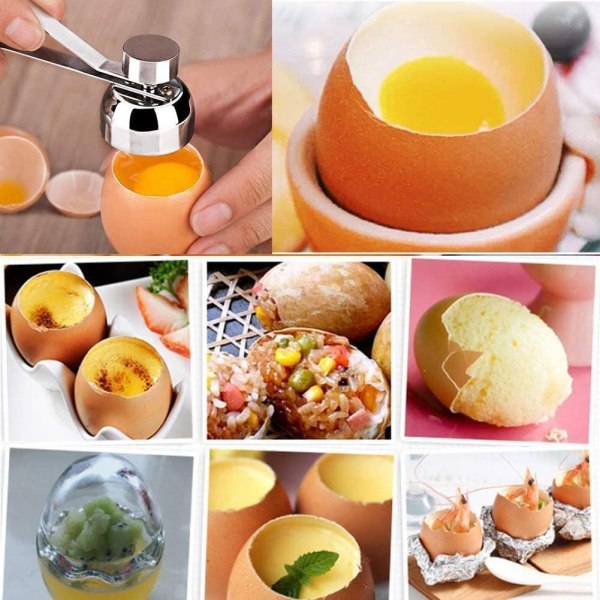 Æggeskærer i rustfrit stål, ægåbner til hjemmekøkken, køkkenværktøj til rå eller blødkogte æg-