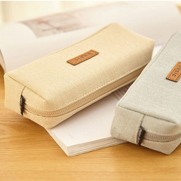 Stationær kreativ enkel firkantet blyantsæske beige