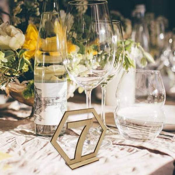 Bordnummer i tre med stativ 1-20 DIY bryllupsbordnummer med holder