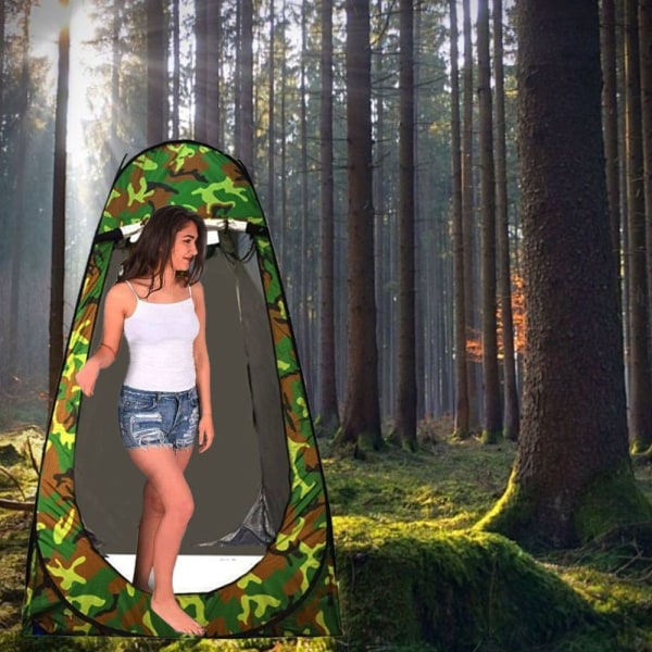 Pop Up Tält 75'' x 47'' x 47'', Camouflage Sekretess Tält, Utomhus Dusch Tält, fa
