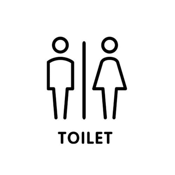 19 x 14 cm personligt toiletskilt toiletskilt - normal - sort unisex