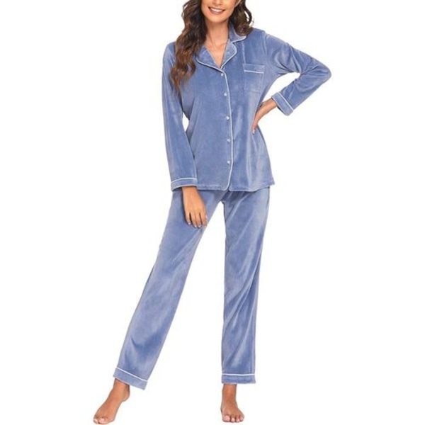 Dam pyjamas set, tvådelad fritidsdräkt, sovskjorta och pyjamasbyxor