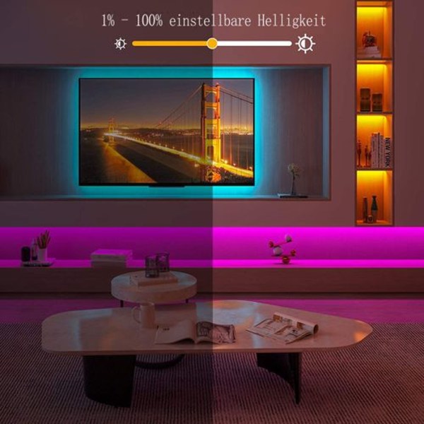 LED-stripe 20m Bluetooth RGB LED-stripe fargeskiftende LED-lyskjede